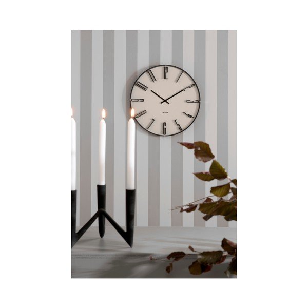 Baltas sieninis laikrodis Karlsson Sentient, ⌀ 40 cm-image-2