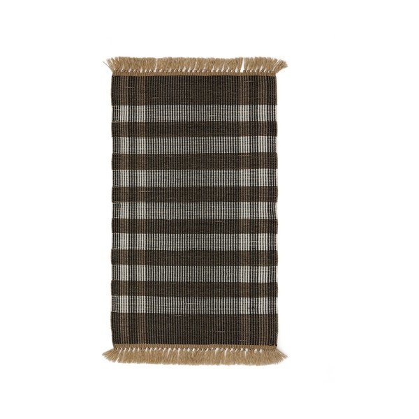 Apverčiamas/rankų darbo juodos spalvos kilimas 60x90 cm Barani – Kave Home
