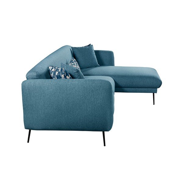 Mėlyna išskleidžiama kampinė sofa Pandia Home Madrid, dešinysis kampas-image-4