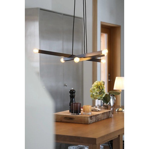 Juodos spalvos iš metalo kabantis šviestuvas Stack – Markslöjd-image-2