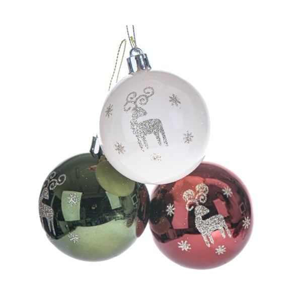 Iš plastiko Kalėdiniai žaisliukai rinkinyje 3 vnt. ø 6 cm – Dakls