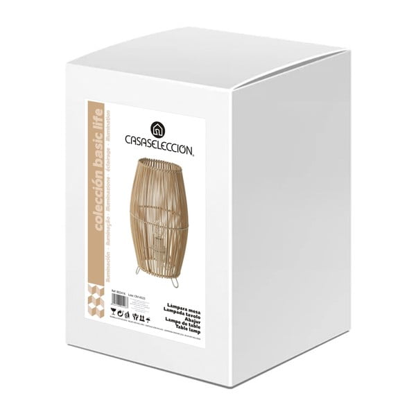 Iš bambuko stalinis šviestuvas natūralios spalvos su bambukiniu gaubtu (aukštis 29 cm) Natural Way – Casa Selección-image-3