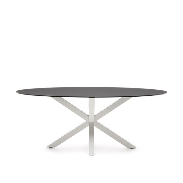 Valgomojo stalas su stikliniu stalviršiu 100x200 cm Argo – Kave Home-image-2