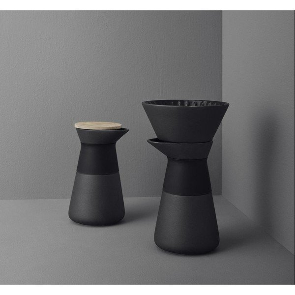 Juodos spalvos iš molio filtrinės kavos rinkinys 600 ml Theo – Stelton-image-1