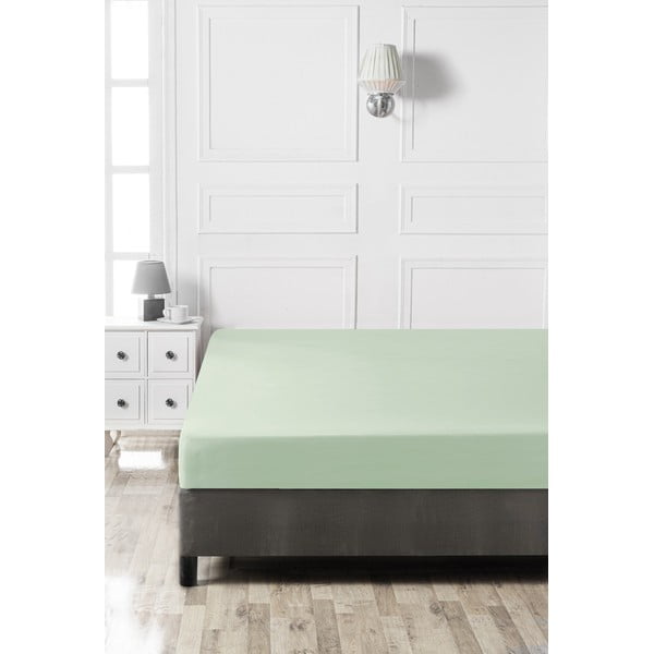 Iš medvilnės paklodė šviesiai žalios spalvos su guma 140x200 cm – Mijolnir-image-2
