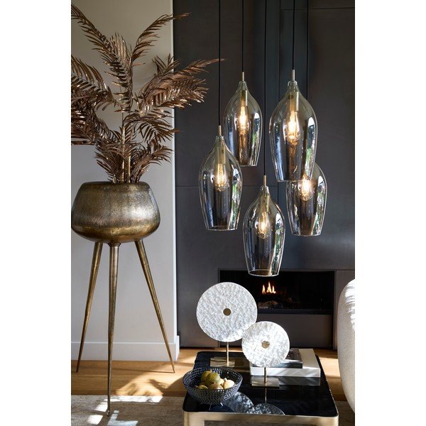 Kabantis šviestuvas tamsiai pilkos spalvos/bronzinės spalvos ø 45 cm su stiklo gaubtu Lukaro – Light & Living-image-1