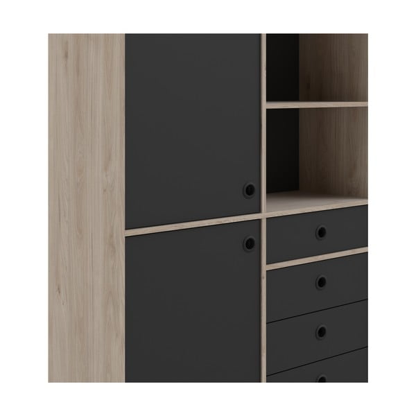 Juoda komoda su rėmu iš ąžuolo Tvilum Rome, 99 x 154 cm-image-1