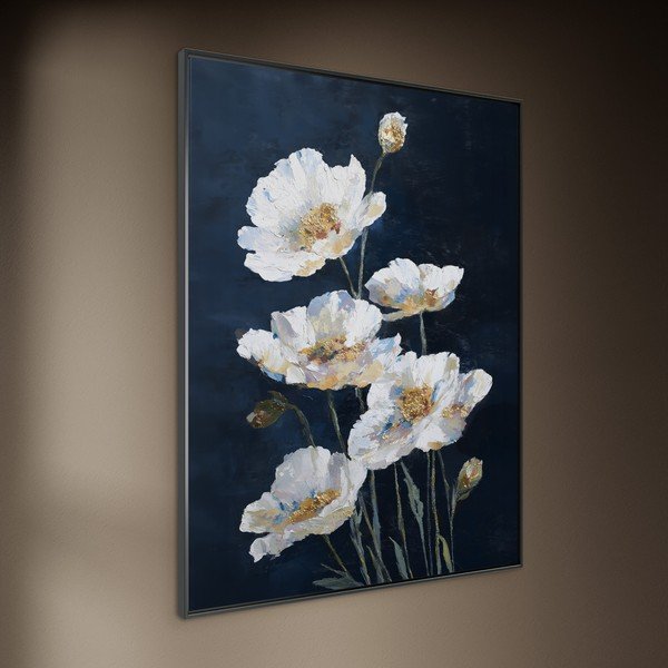 Spausdintas paveikslas su rėmeliu 60x80 cm White Poppies – Styler-image-2