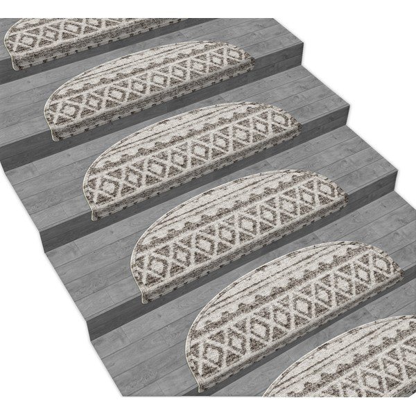 16 pilkos spalvos laiptų kilimų rinkinys Cottage Warmth - Vitaus, 65 x 20 cm-image-1