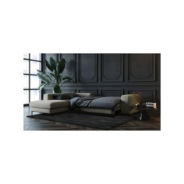 Šviesiai pilka kampinė sofa-lova Devichy Rothe, kairysis kampas-image-3