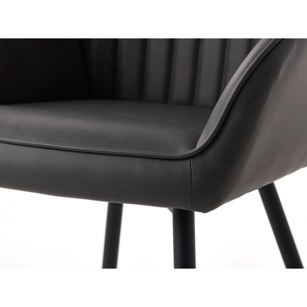 Tamsiai pilkos spalvos iš audinio valgomojo kėdžių komplektas su porankiais 2 vnt. Nolan Stripe – Unique Furniture-image-4