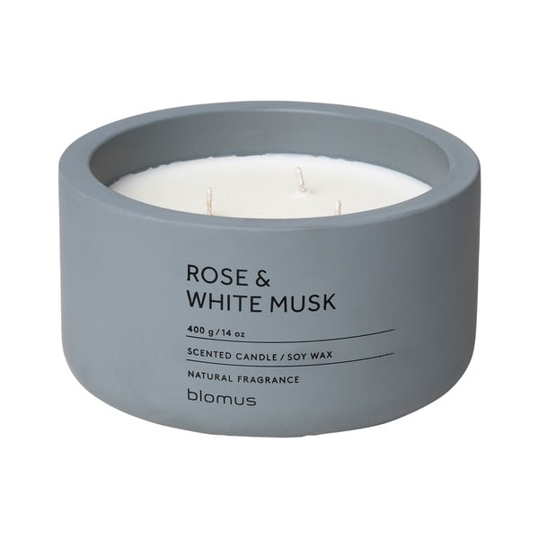 Aromatinė žvakė iš sojų vaško degimo laikas 25 h Fraga: Rose and White Musk – Blomus