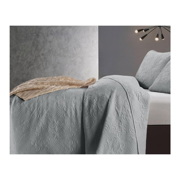Šviesiai pilkas mikropluošto užvalkalas su pagalvės užvalkalu Dreamhouse Velvet Clara, 180 x 250 cm-image-2