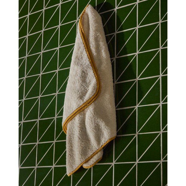 Geltonos spalvos/baltos spalvos iš frote audinio iš medvilnės rankšluostis 50x90 cm Sedora – Kave Home-image-1