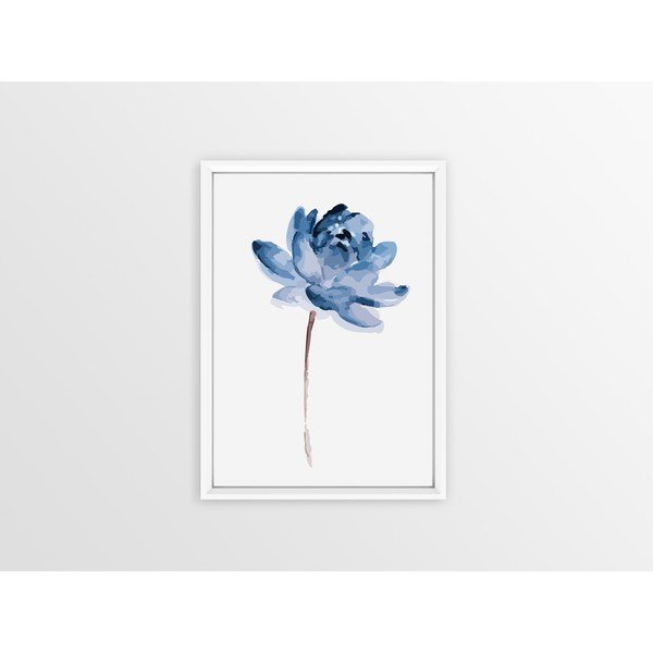 Sienų tapyba rėmuose Piacenza Art One Blue Flower, 23 x 33 cm