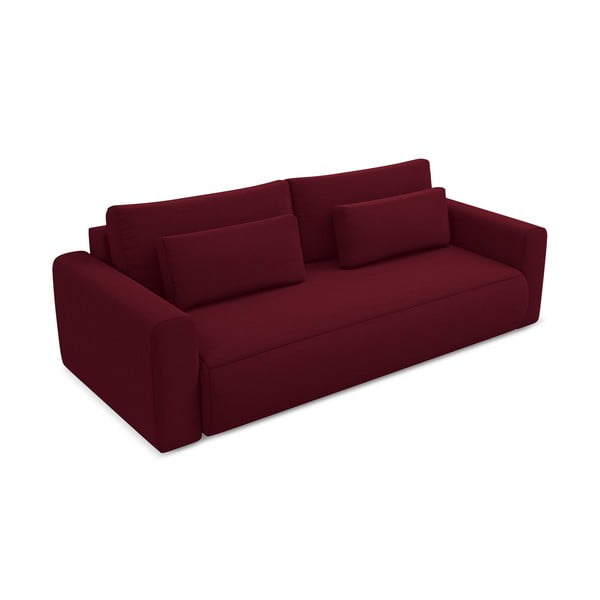 Bordo spalvos iš velveto sulankstoma/su sandėliavimo vieta sofa 238 cm Kapua – Makamii-image-4