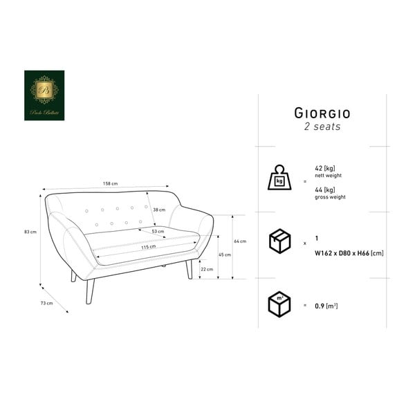 Violetinė dvivietė sofa Mazzini Sofas Amelie-image-1