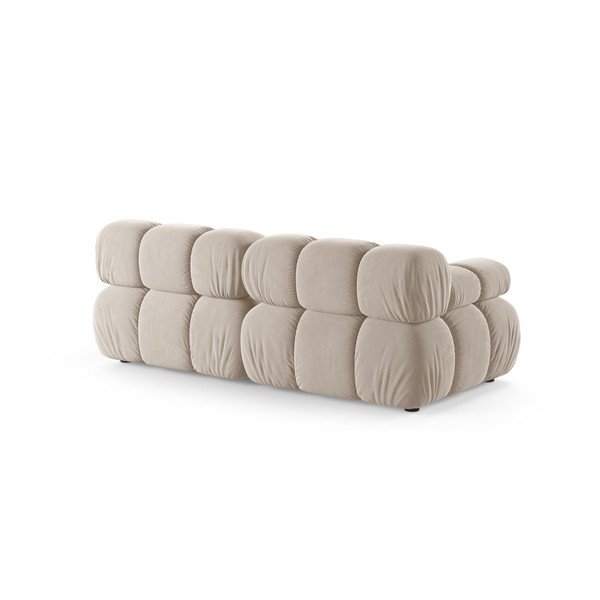 Kreminės spalvos sofa iš velveto 188 cm – Micadoni -image-2