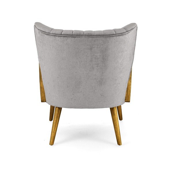 Pilkos spalvos krėslas iš velveto Virna – Bizzotto-image-4