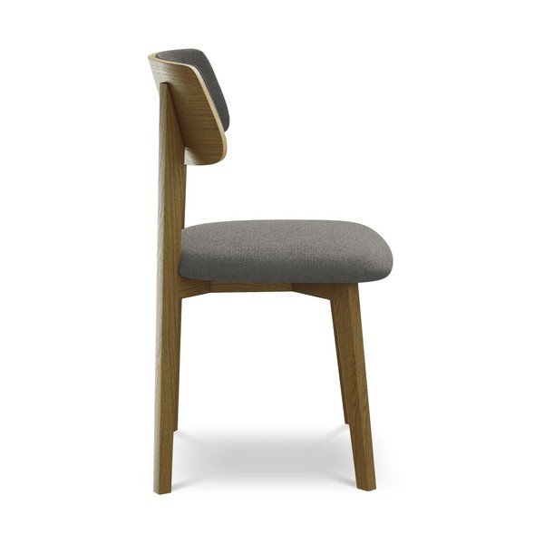 Pilkos spalvos iš medienos masyvo valgomojo kėdė Niu – Makamii-image-2