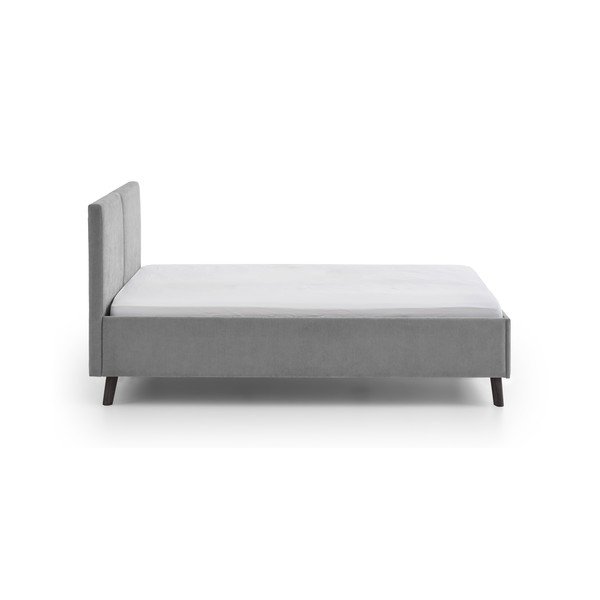 Pilkos spalvos dvigulė lova audiniu dengta su lovos grotelėmis 140x200 cm Piano – Meise Möbel-image-2