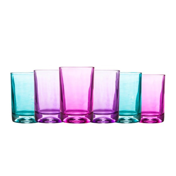 6 spalvotų stiklinių rinkinys "Azra