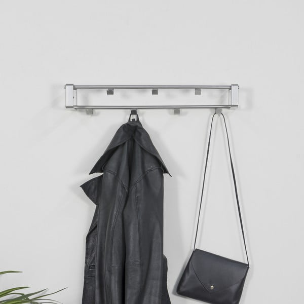 Sidabrinės spalvos iš metalo sieninė lentyna 60 cm Rex – Spinder Design-image-1