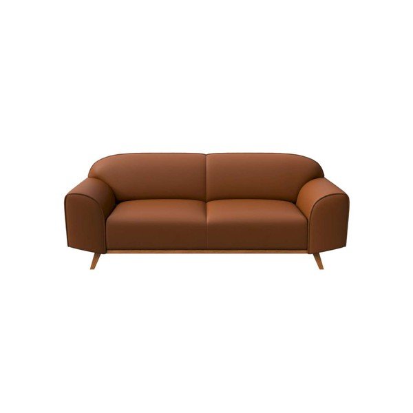 Sofa konjako rudos spalvos iš odos 193 cm Nesbo – MESONICA