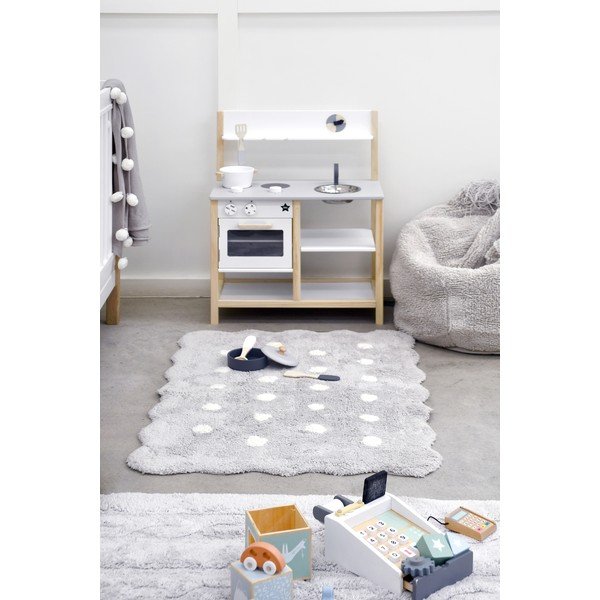 Skalbiamas/rankų darbo iš medvilnės vaikiškas kilimas pilkos spalvos 70x100 cm Mini Biscuit Pearl Grey – Lorena Canals-image-1