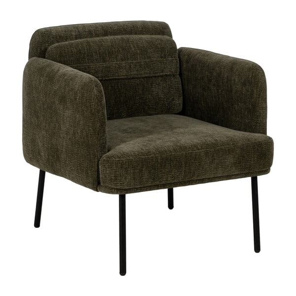 Žalios spalvos iš šenilinio audinio krėslas Bind – Ixia