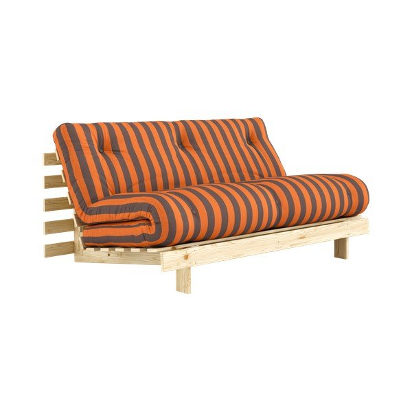 Oranžinės spalvos/rudos spalvos sulankstoma sofa 160 cm Roots – Karup