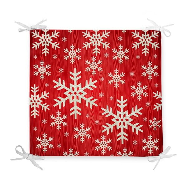 Kalėdinė sėdynės pagalvėlė iš medvilnės mišinio Minimalist Cushion Covers Snowflakes, 42 x 42 cm