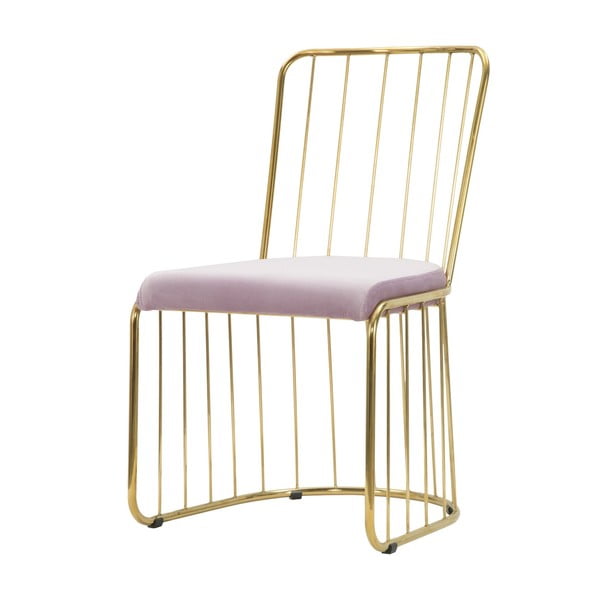 2 rausvų kėdžių su aukso spalvos dizainu rinkinys "Mauro Ferretti Sedia