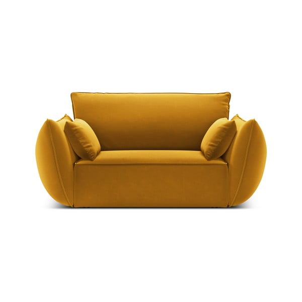 Garstyčių spalvos iš velveto krėslas Vanda – Mazzini Sofas