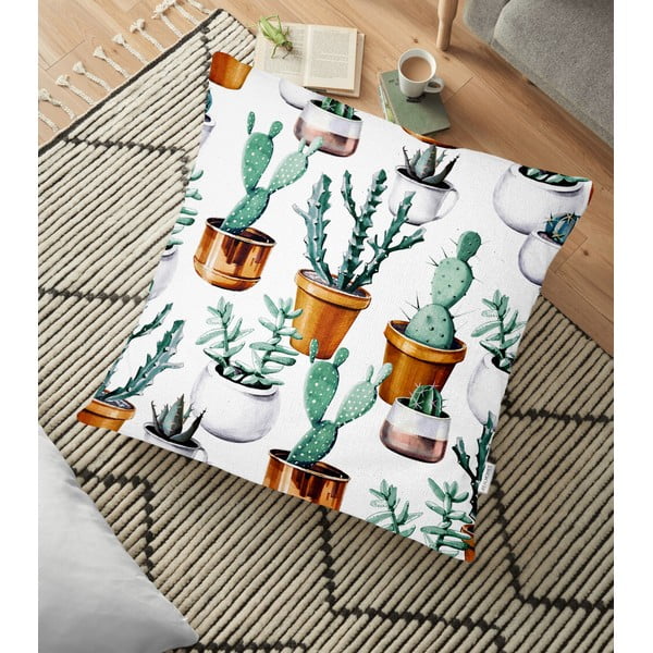 Minimalistiniai pagalvėlių užvalkalai Kaktusas vazone, 70 x 70 cm