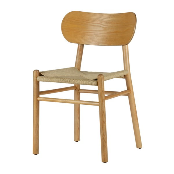 Natūralaus kaučiukmedžio valgomojo kėdė su rotango sėdyne BePureHome Jointly
