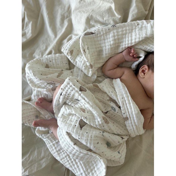 Dramblio kaulo spalvos iš organiškos medvilnės vaikiškas pledas 100x100 cm Dreamland – Cam Cam Copenhagen-image-3