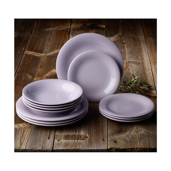 12 dalių violetinės spalvos porcelianinių indų rinkinys "Like", "Villeroy & Boch Group-image-1