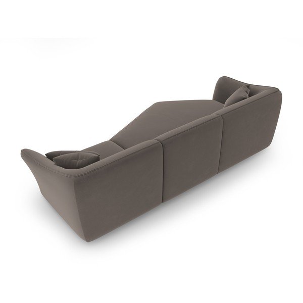 Iš velveto kampinė sofa rudos spalvos Tokyo – Cosmopolitan Design-image-4