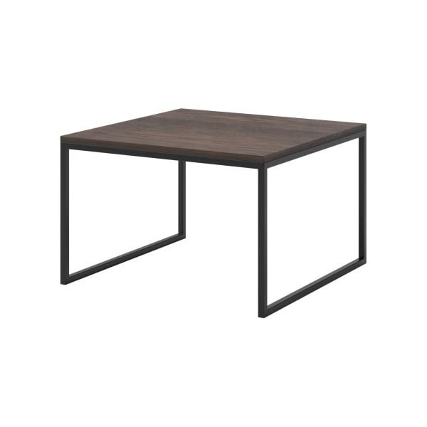 Rudas kavos staliukas juodomis kojomis MESONICA Eco, 70 x 45 cm