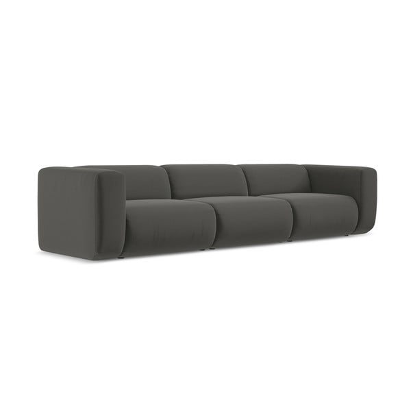 Pilkos spalvos iš velveto sofa 319 cm Ekahi – Makamii-image-3