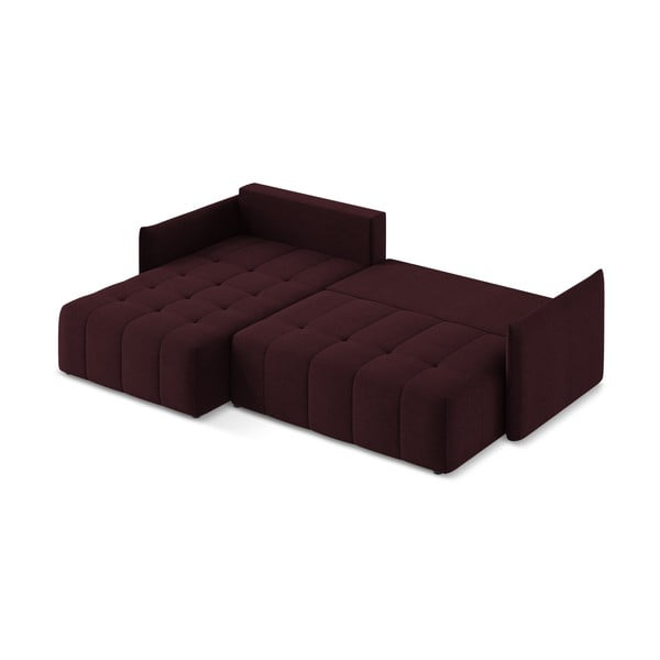 Bordo spalvos sulankstoma/su sandėliavimo vieta kampinė sofa (su kairiuoju kampu/su gultu) Moku – Makamii-image-4