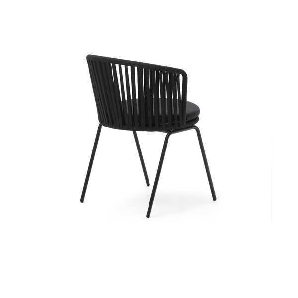 Juoda metalinė sodo kėdė Saconca - Kave Home-image-4