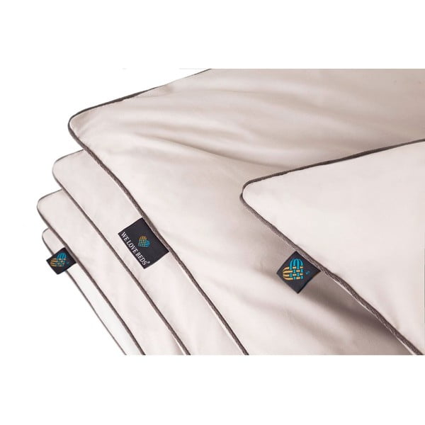 Dvigulis/itin ilgas antklodės užvalkalas šviesiai pilkos spalvos iš egiptietiškos medvilnės 200x220 cm Perla – WeLoveBeds-image-1