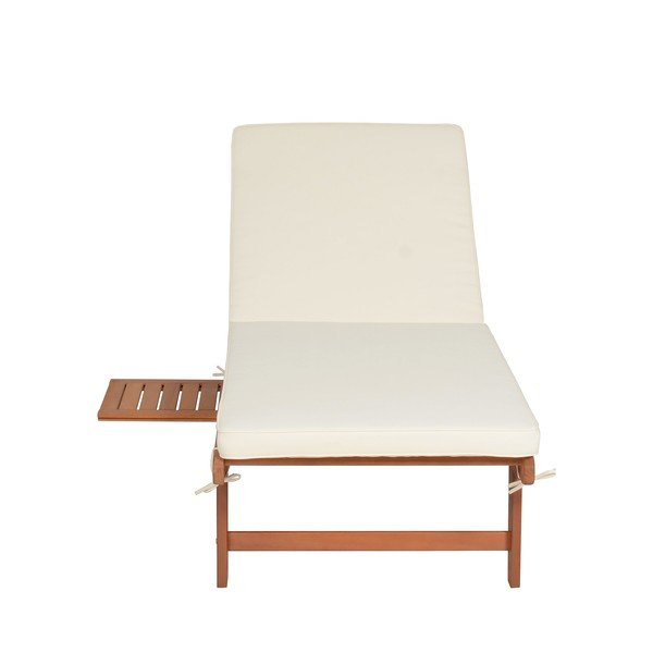 Medžio masyvo sodo šezlongas kreminės spalvos/natūralios spalvos San Diego – Garden Pleasure-image-4