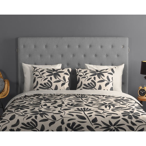 Juodos spalvos/smėlio spalvos iš medvilnės viengulė/itin ilga patalynė 140x220 cm Emilia – Good Morning-image-2