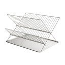 Blizgios sidabrinės spalvos iš metalo dviejų aukštų kiaurasamtis 41x31 cm Dry-It – Mette Ditmer Denmark