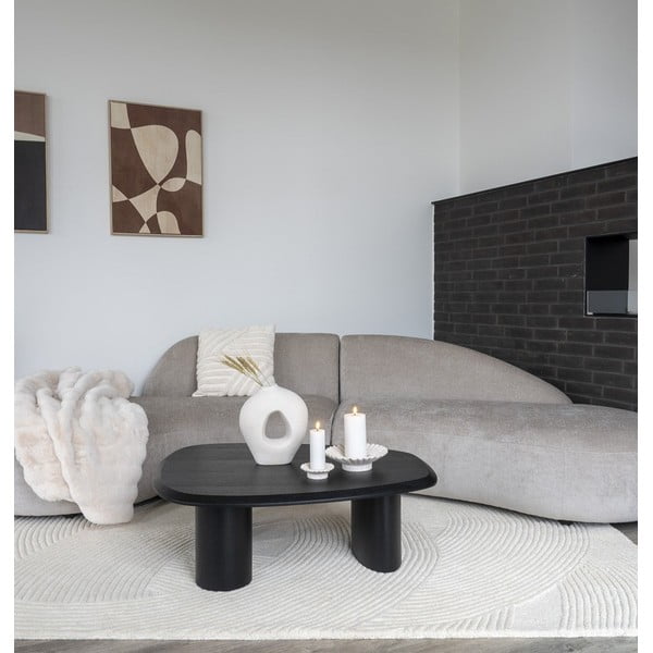 Kavos staliukas juodos spalvos su uosio dekoro stalviršiu 78x96 cm Tirano – House Nordic-image-1