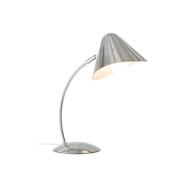 Blizgios sidabrinės spalvos iš plieno stalinis šviestuvas su sulankstoma konstrukcija (aukštis 40 cm) Nathan – Ellos Home-image-3