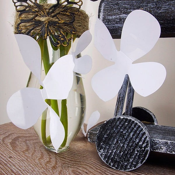 12 baltų lipnių 3D lipdukų rinkinys "Ambiance Flowers-image-2